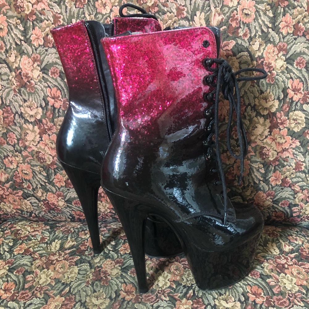 Hot Pink Sparkly Pleasers Boots